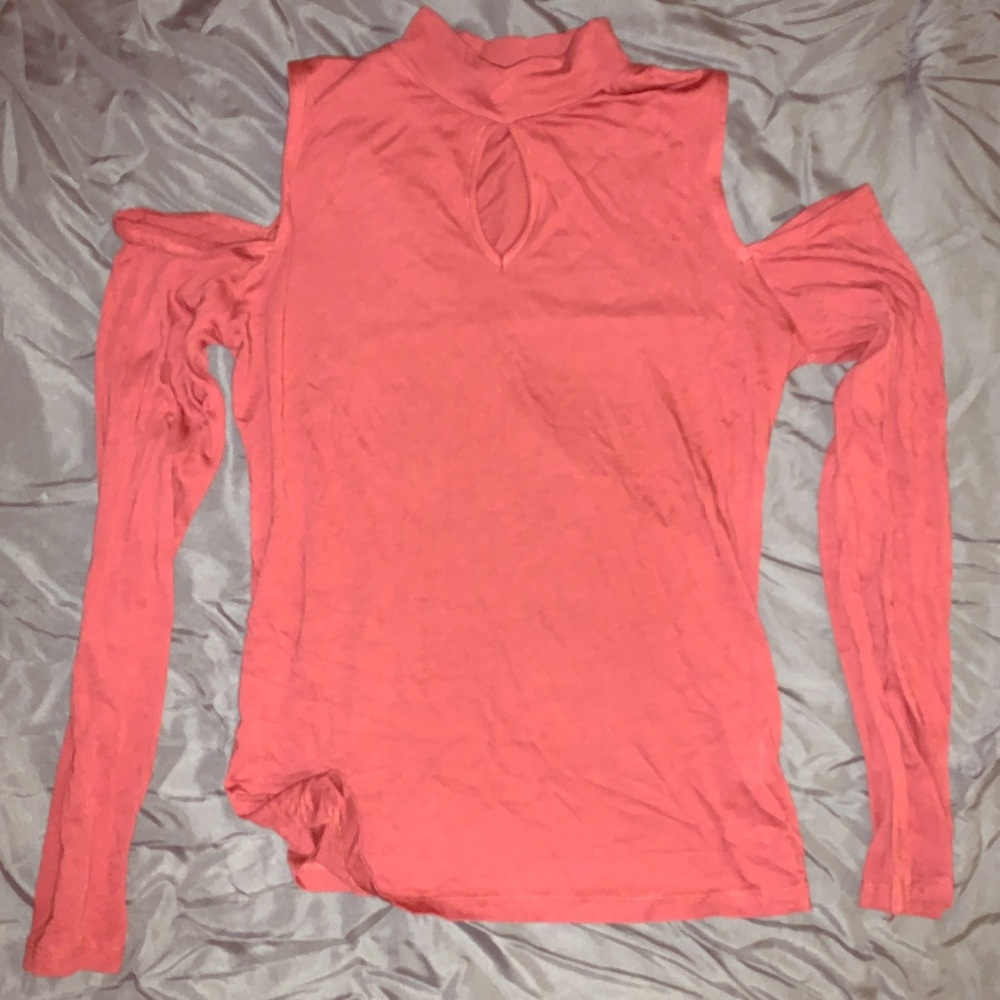 Long sleeve dark peach top